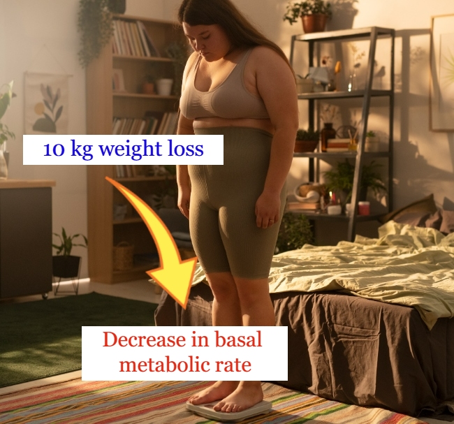 Decrease in basal metabolic rate